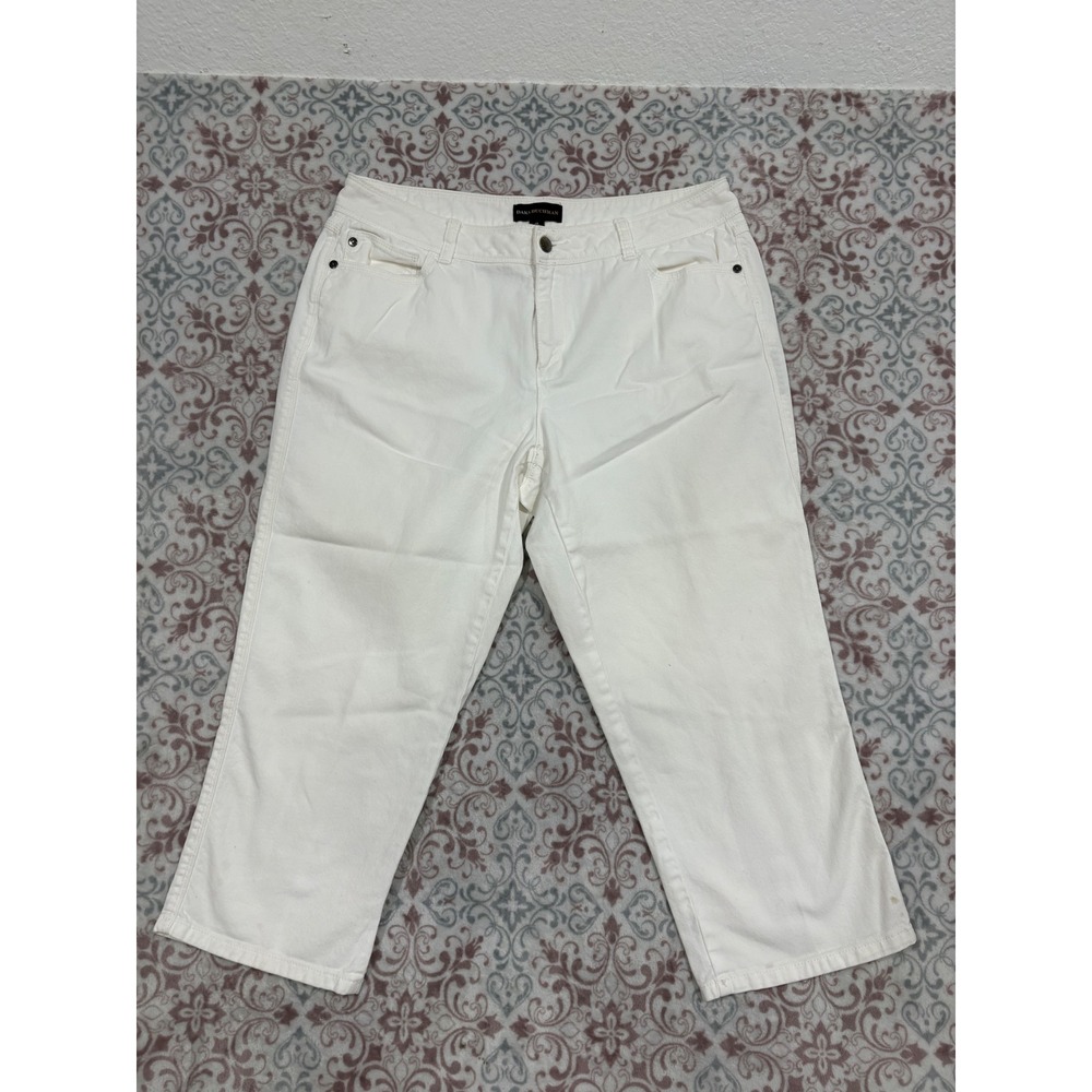 Dana Buchman White Denim Capri Pants Womens Size 10 Mid Rise Cropped Jeans